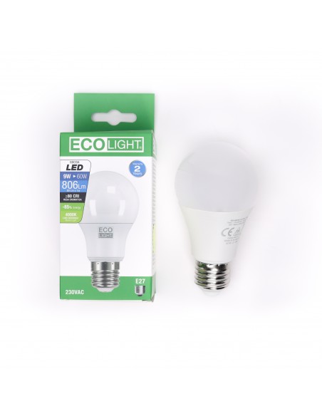 Lampadina led E27 9W 4000K EcoLight