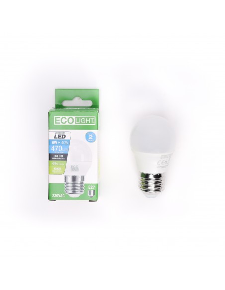 Lampadina led E27 6W 4000K EcoLight